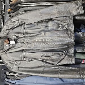 Mens Danier black leather jacket